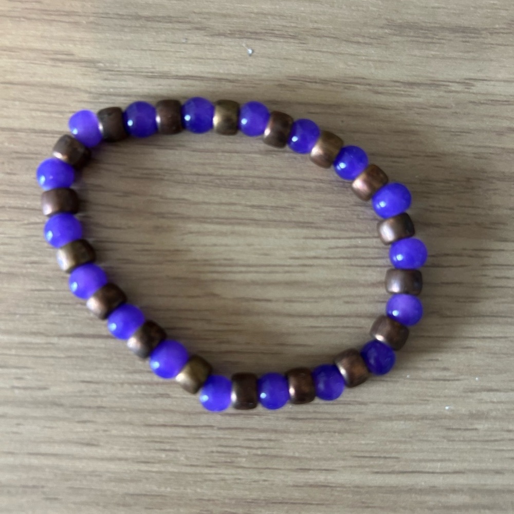 Purple and Brown Beaded Bracelet